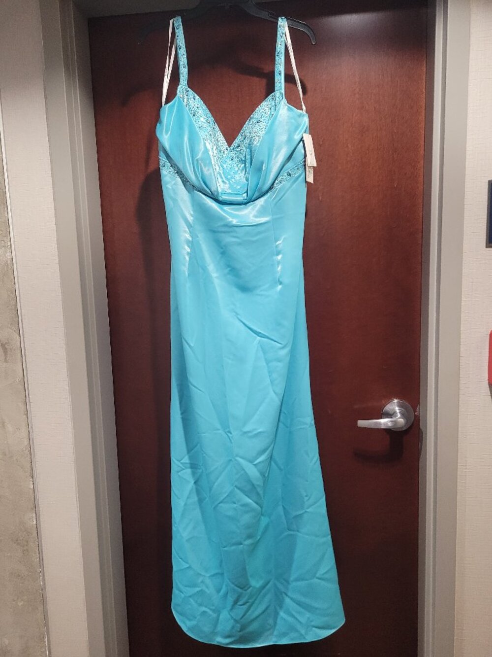 Faviana 9148 Size 18 Turquoise Blue Prom Dress